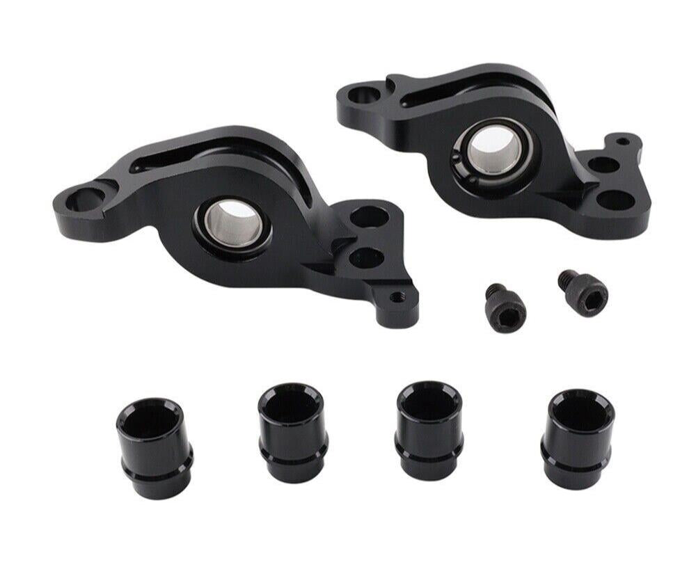 Black spherical compliance bracket kit for 92-95 Honda Civic and 94-01 Acura Integra suspension from JackSpania Racing.