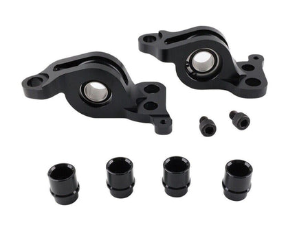 Black spherical compliance bracket kit for 92-95 Honda Civic and 94-01 Acura Integra suspension from JackSpania Racing.