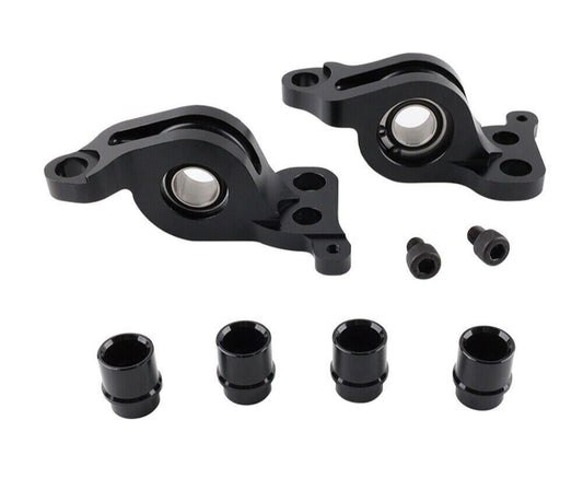 Black spherical compliance bracket kit for 92-95 Honda Civic and 94-01 Acura Integra suspension from JackSpania Racing.