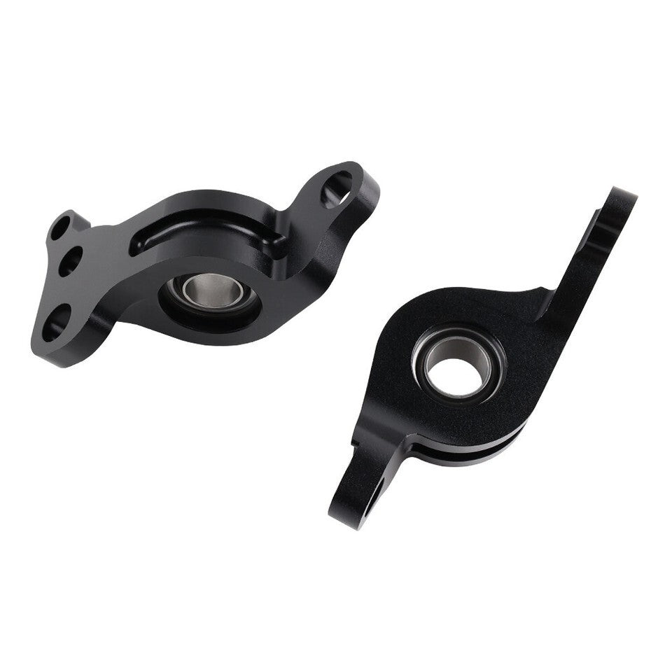 Black spherical compliance bracket kit for 92-95 Honda Civic and 94-01 Acura Integra suspension by JackSpania Racing.