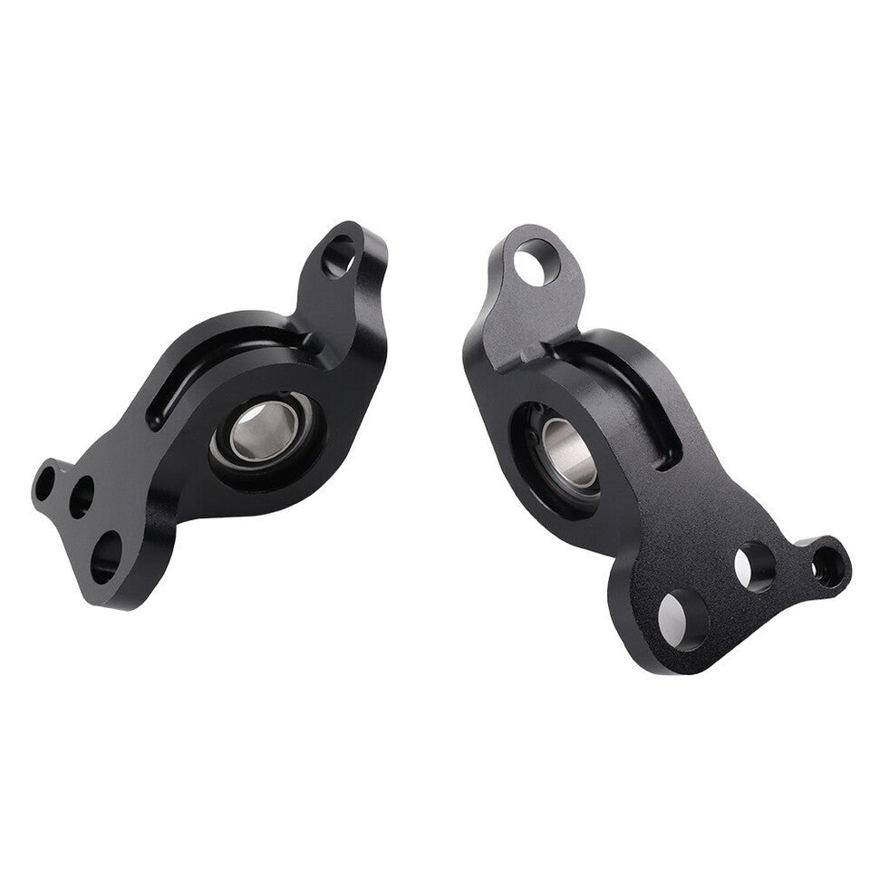 Black spherical compliance bracket kit for 92-95 Honda Civic and 94-01 Acura Integra suspension, by JackSpania Racing.