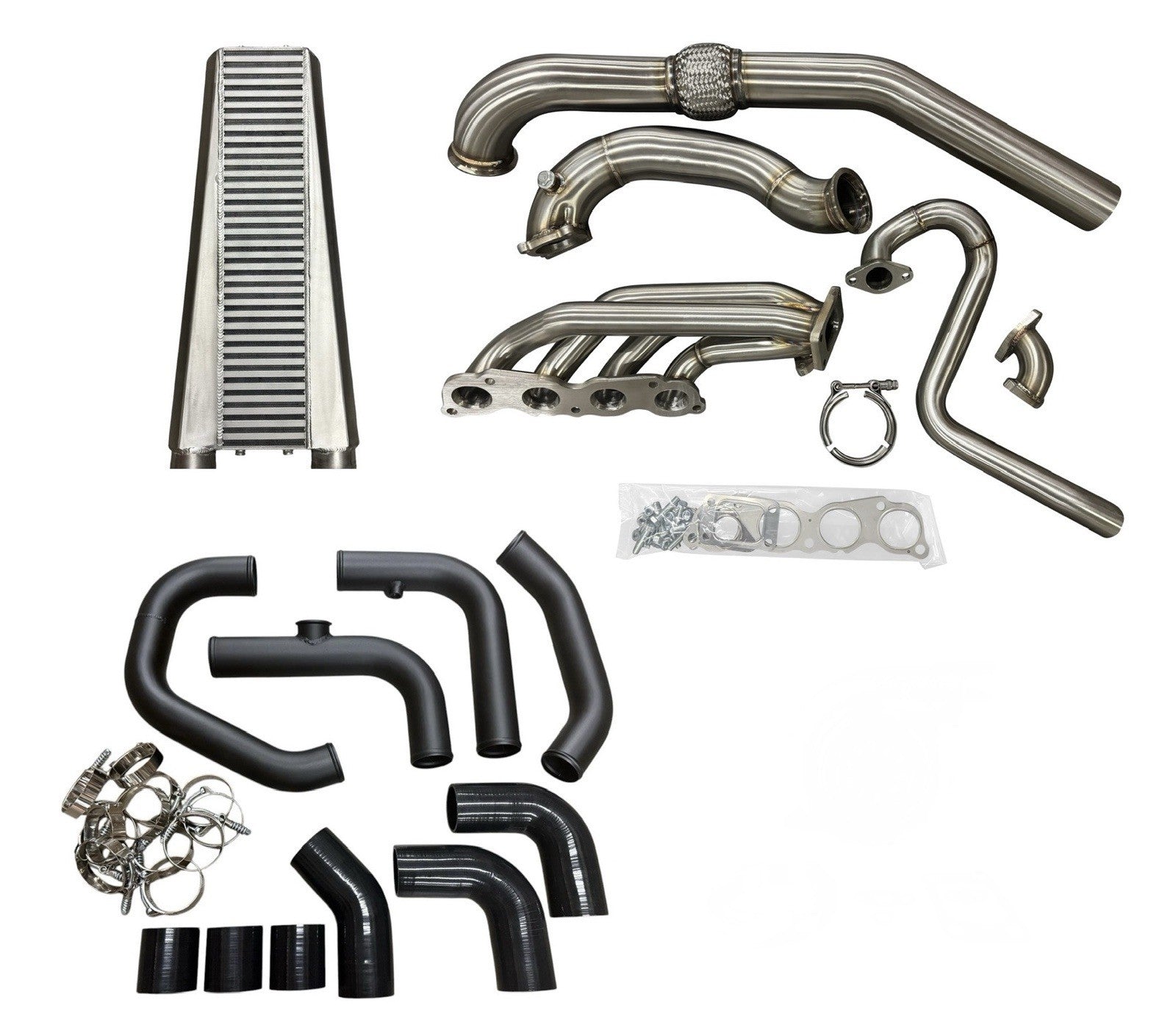 JackSpania Racing K Series K20 K24 turbo manifold and intercooler GT35 kit for Honda Civic Si 2006-2011, exhaust parts.