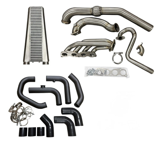 JackSpania Racing K Series K20 K24 turbo manifold and intercooler GT35 kit for Honda Civic Si 2006-2011, exhaust parts.