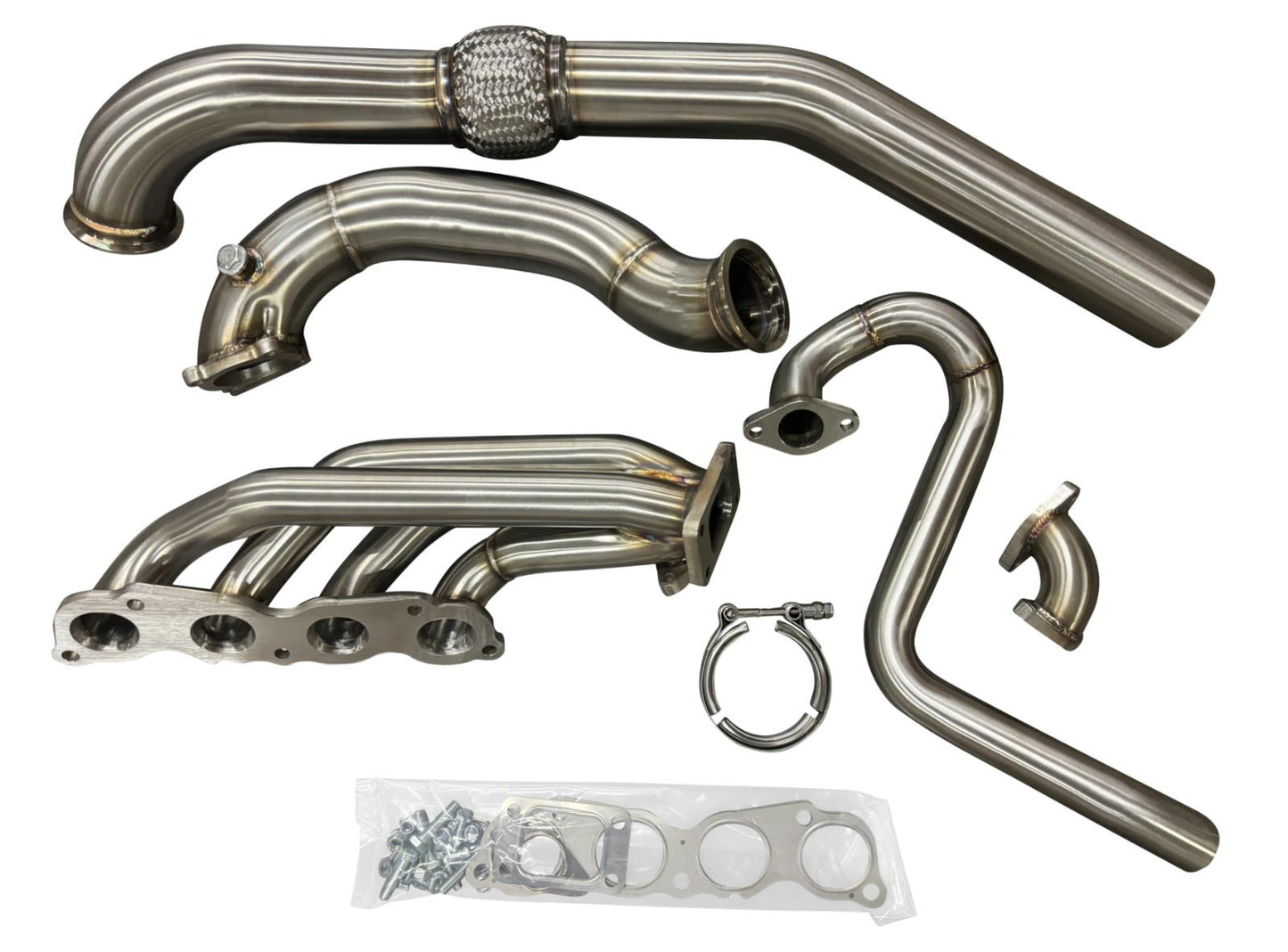 JackSpania Racing K Series K20 K24 turbo manifold and intercooler GT35 kit for Honda Civic Si 2006-2011, exhaust parts installed