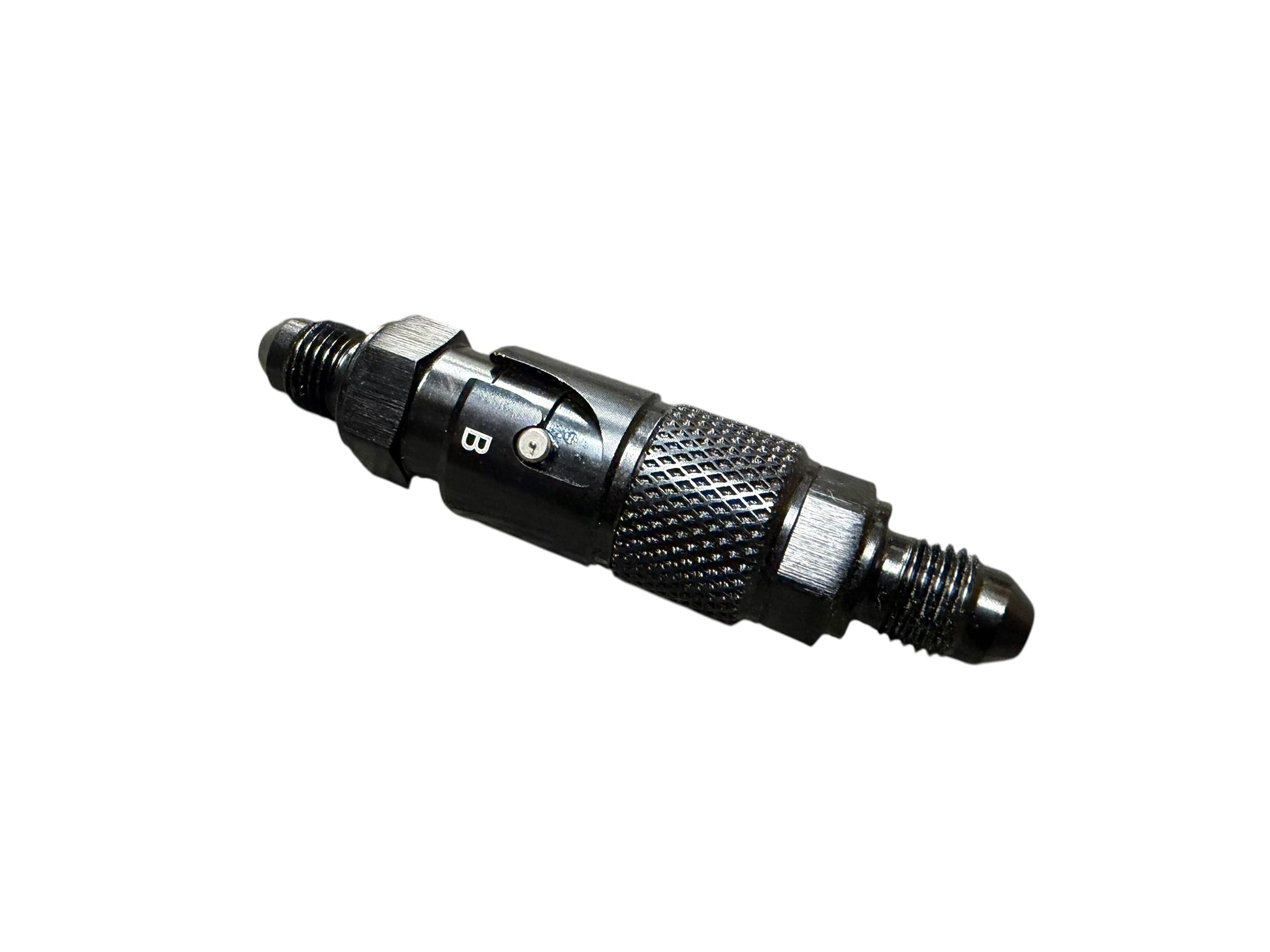 JackSpania Racing 3AN dry break quick release adapter for clutch and brake connector fitting, interior view with secure fittings.