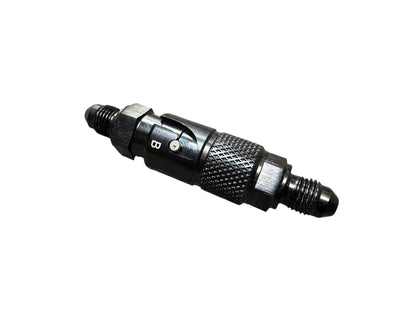 JackSpania Racing 3AN dry break quick release adapter for clutch and brake connector fitting, interior view with secure fittings.