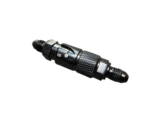JackSpania Racing 3AN dry break quick release adapter for clutch and brake connector fitting, interior view with secure fittings.