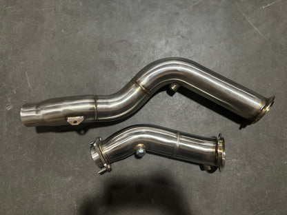 Stainless steel 3-inch downpipe for BMW S55 F80 F82 F87 M3 M4 F80 F82 F83 exhaust system by JackSpania Racing