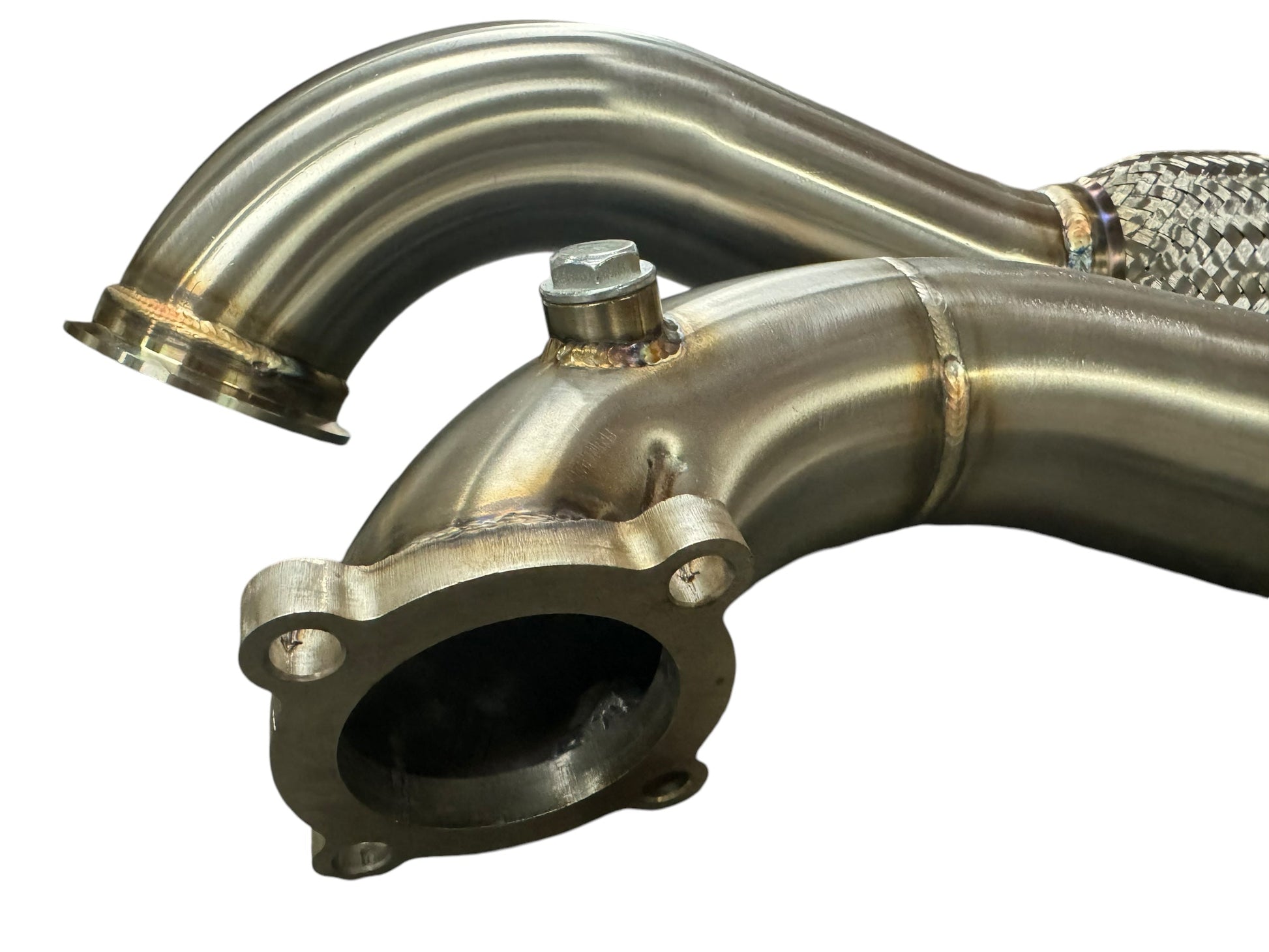 JackSpania Racing K Series K20 Civic Si turbo manifold with T3 downpipe and dump tube, 2.5-inch, 4-bolt exhaust parts.