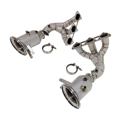 JackSpania Racing Porsche 911 GT3 GT3RS catback exhaust system with headers, featuring valved performance upgrade for 991 and 992 models.