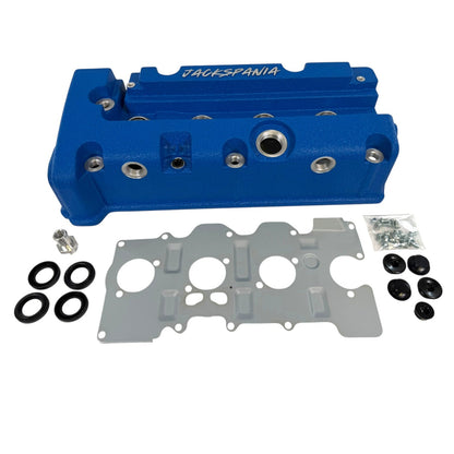 Cast aluminum K Series vented valve cover baffle with AN10 fitting for Honda Acura K20 K24 engines by Jack Spania Racing