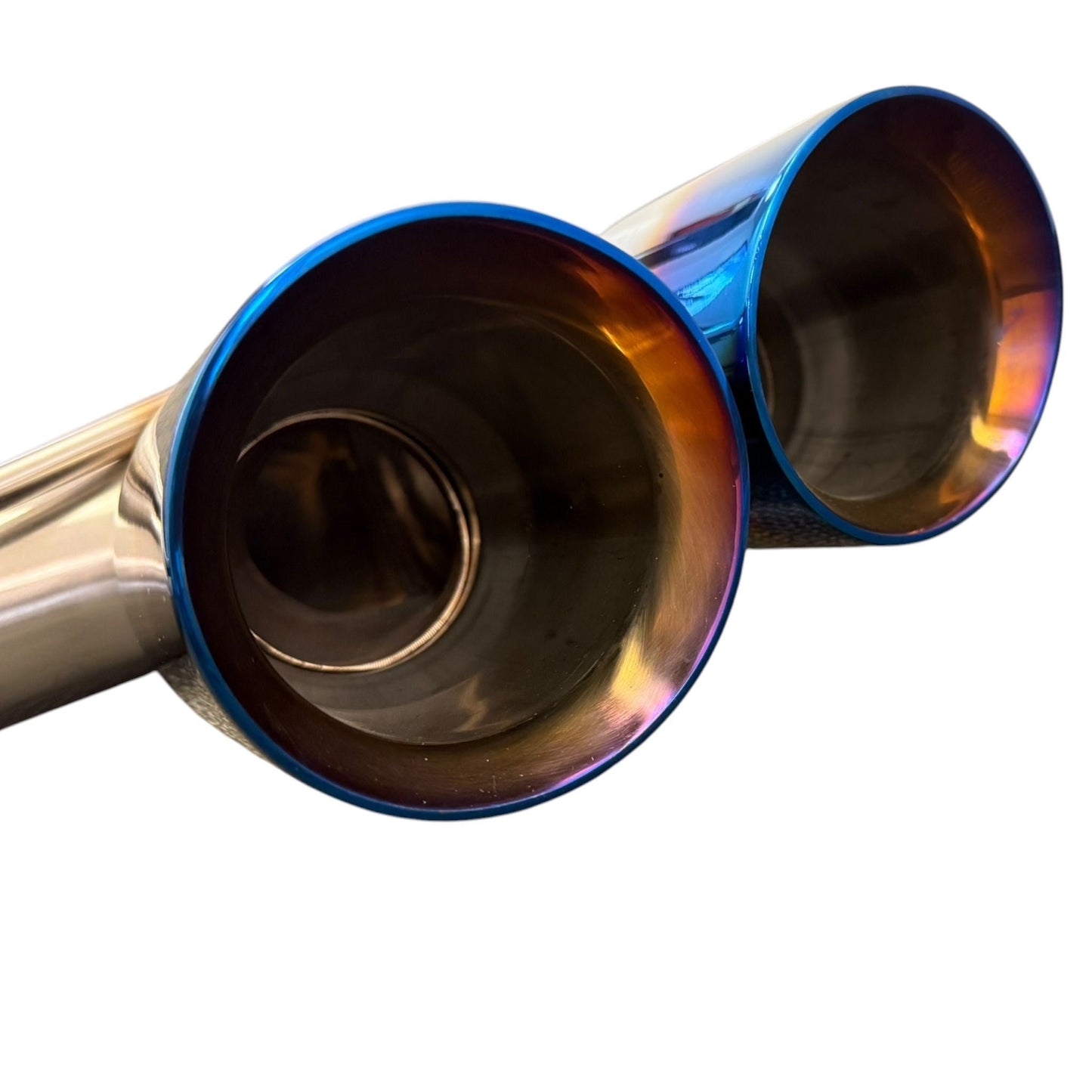 JackSpania Racing axle back exhaust for Chevrolet Corvette C8 2020+ 6.2L V8, featuring 3-inch muffler pipe and polished finish.
