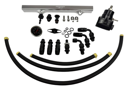 Jack Spania Racing K Series Budget Tucked K Swap Fuel Line System Kit for K20, K24 engines in Honda Civic and Integra models.