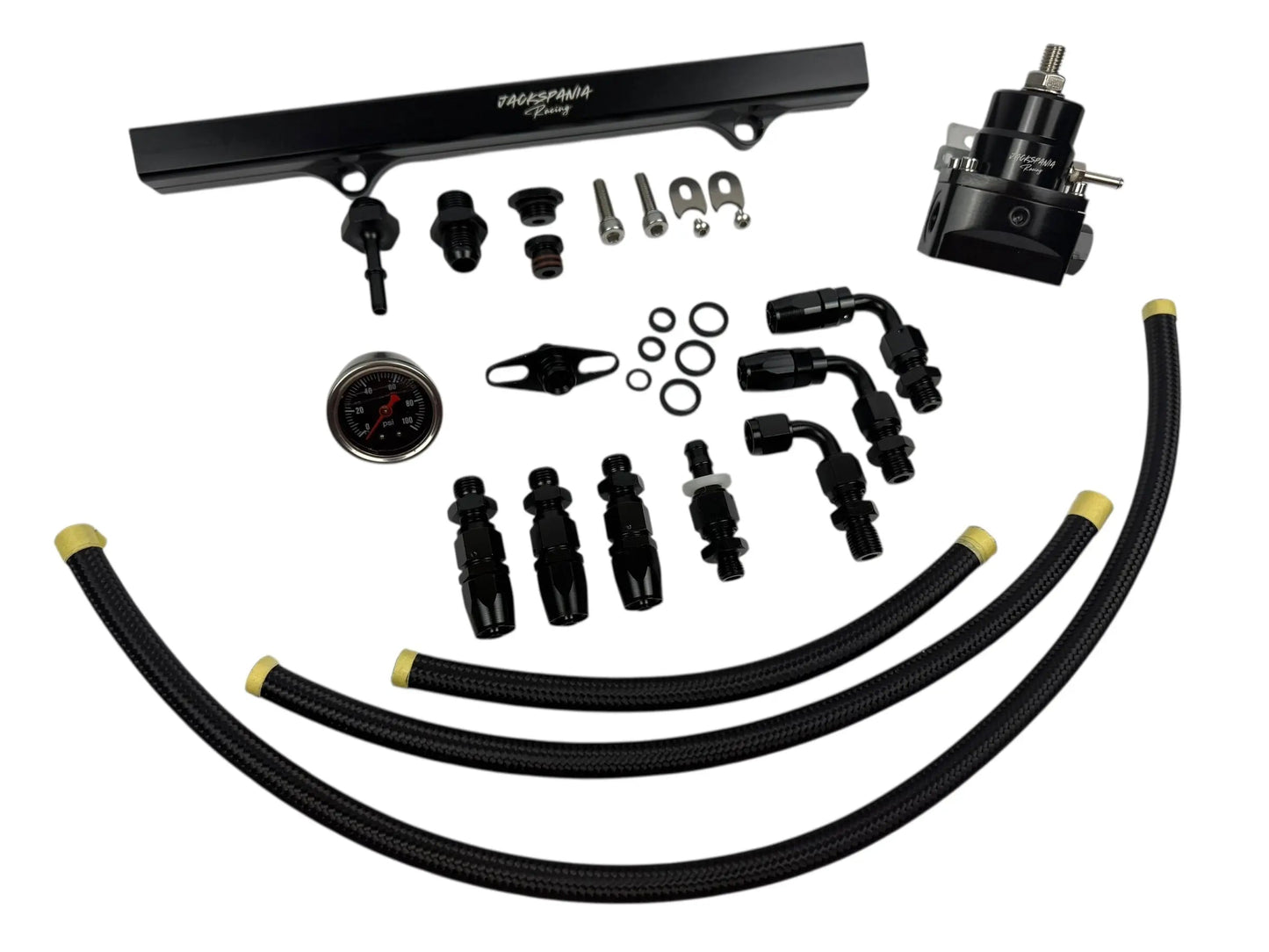 Jack Spania Racing K Series Budget Tucked K Swap Fuel Line System Kit for K20 K24 engines in Honda Civic Integra with AN6 fittings.