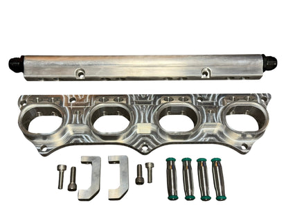 JackSpania Racing billet intake manifold adapter flange for B16, B18, K20, K24 engines with 4 or 8 injector ports.