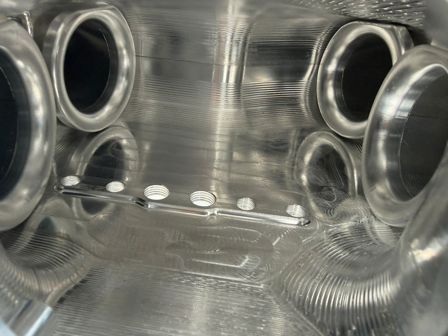 Rear facing billet intake manifold for Subaru WRX STi 04-21 with 64mm throttle body, manufactured by JackSpania Racing.