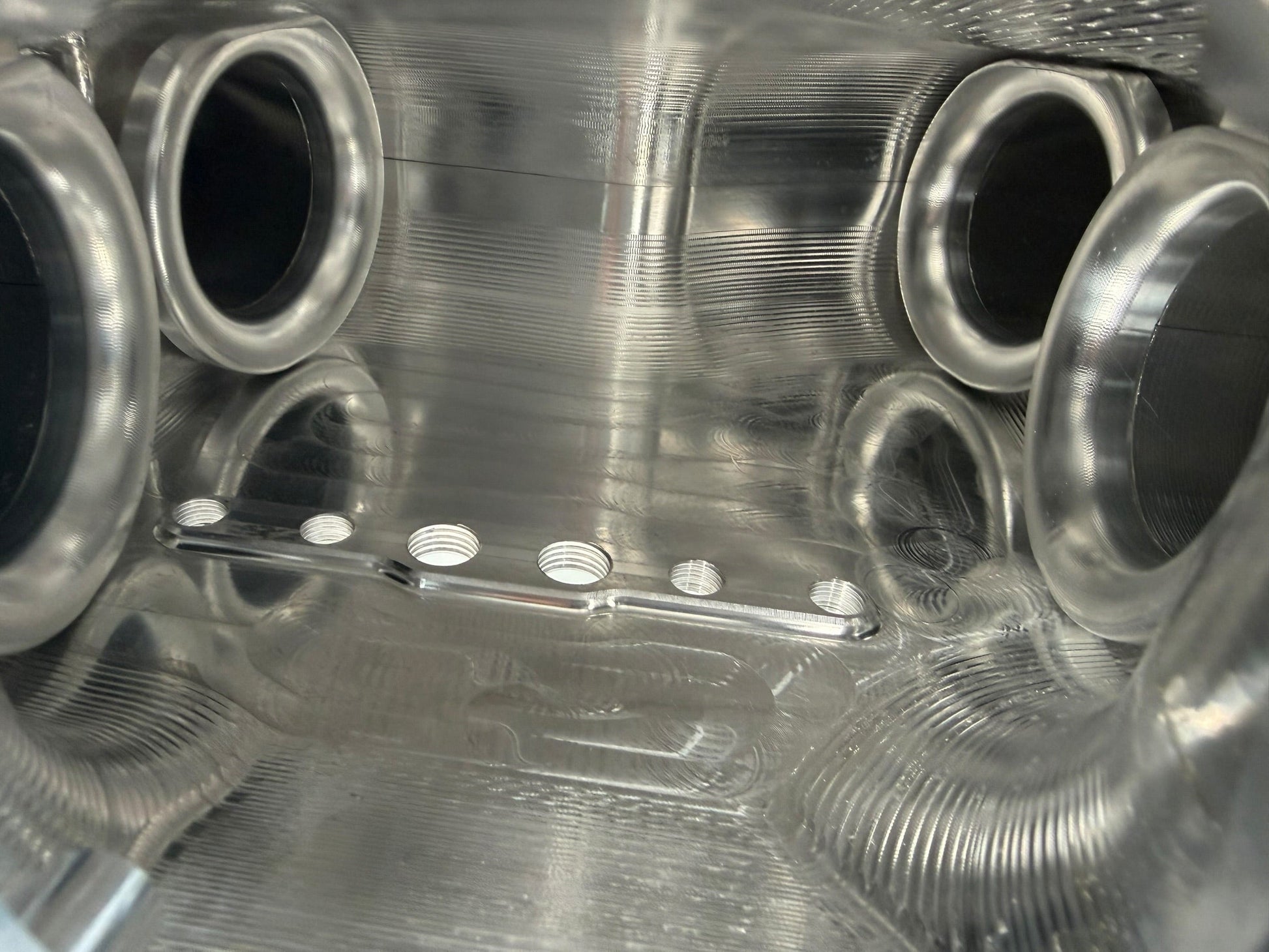 Rear facing billet intake manifold for Subaru WRX STi 04-21 with 64mm throttle body, manufactured by JackSpania Racing.