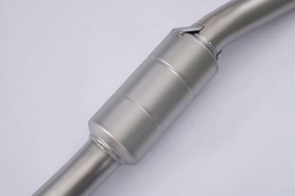 Honda Civic 1.5T sedan valved cat-back exhaust system by JackSpania Racing, showing the polished stainless steel exhaust pipes and valves.