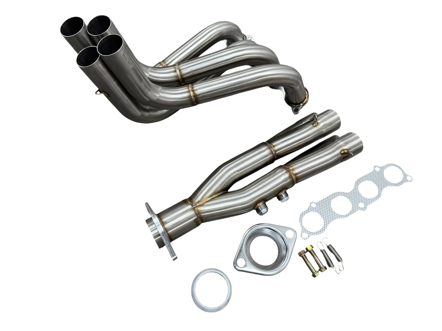 Jack Spania Racing K Swap K20 K24 exhaust header with 2-bolt 4-2-1 Tri-Y design for EK, EG, DC2 Civic models.
