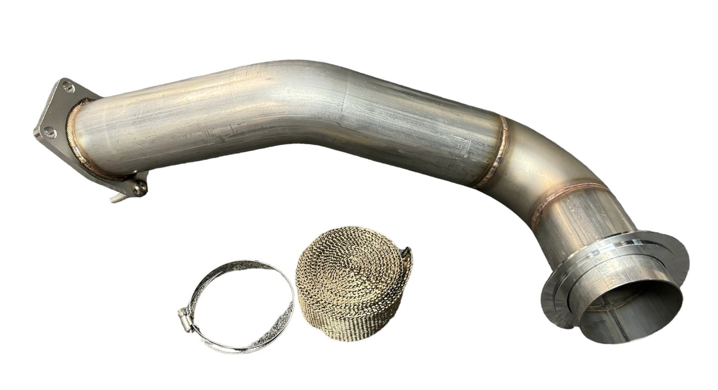 3.5-inch Downpipe exhaust part for GM GMC Sierra Chevrolet Silverado Duramax L5P, manufactured by JackSpania Racing