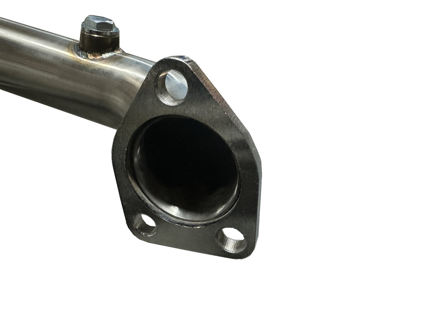 JackSpania Racing J-Pipe exhaust part for 2015-2020 TLX FWD and 2013-2017 Accord V6 models, showing the metal pipe with mounting points.