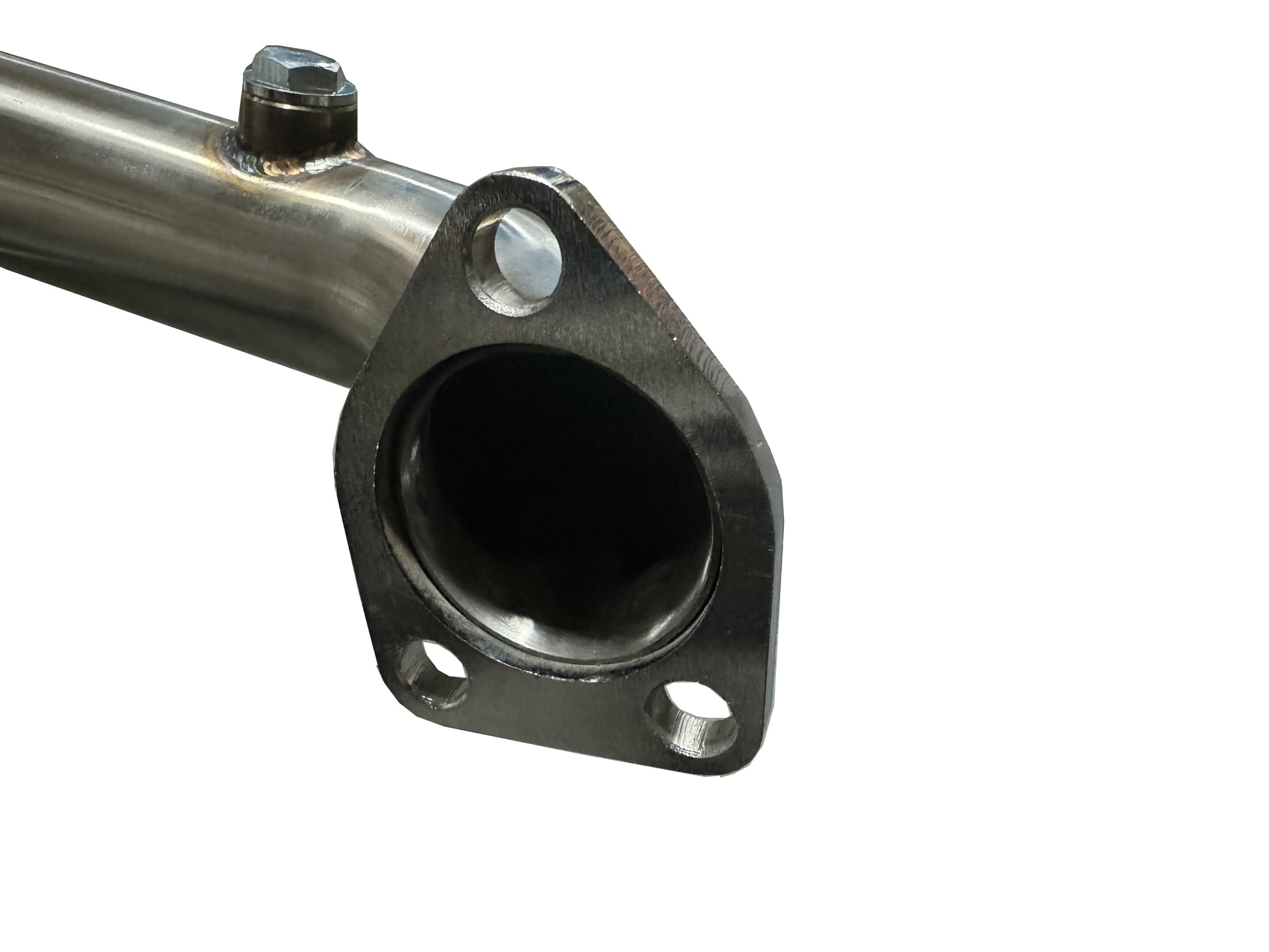 JackSpania Racing J-Pipe exhaust part for 2015-2020 TLX FWD and 2013-2017 Accord V6 models, showing the metal pipe with mounting points.