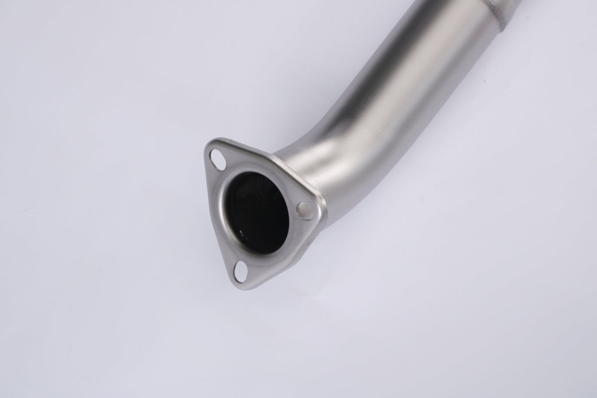 Honda Civic 1.5T Sedan valved cat-back performance exhaust system by JackSpania Racing, showcasing the polished metal exhaust pipes.