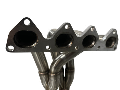 JackSpania Racing 2.5-inch header for Honda Prelude BB6 H22A exhaust parts, showcasing the polished metal construction.