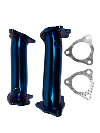2020+ C8 Chevrolet Corvette high flow sport cats catalytic converter downpipes by JackSpania Racing, 3-inch exhaust parts.