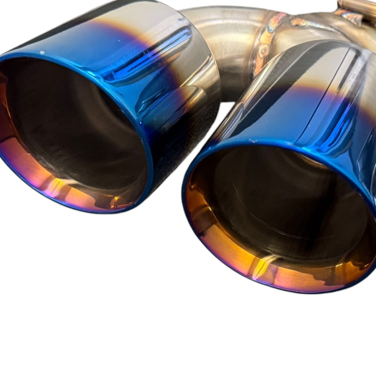 JackSpania Racing axle back exhaust for Chevrolet Corvette C8 2020+ 6.2L V8, showing the 3-inch muffler pipe and exhaust tips.