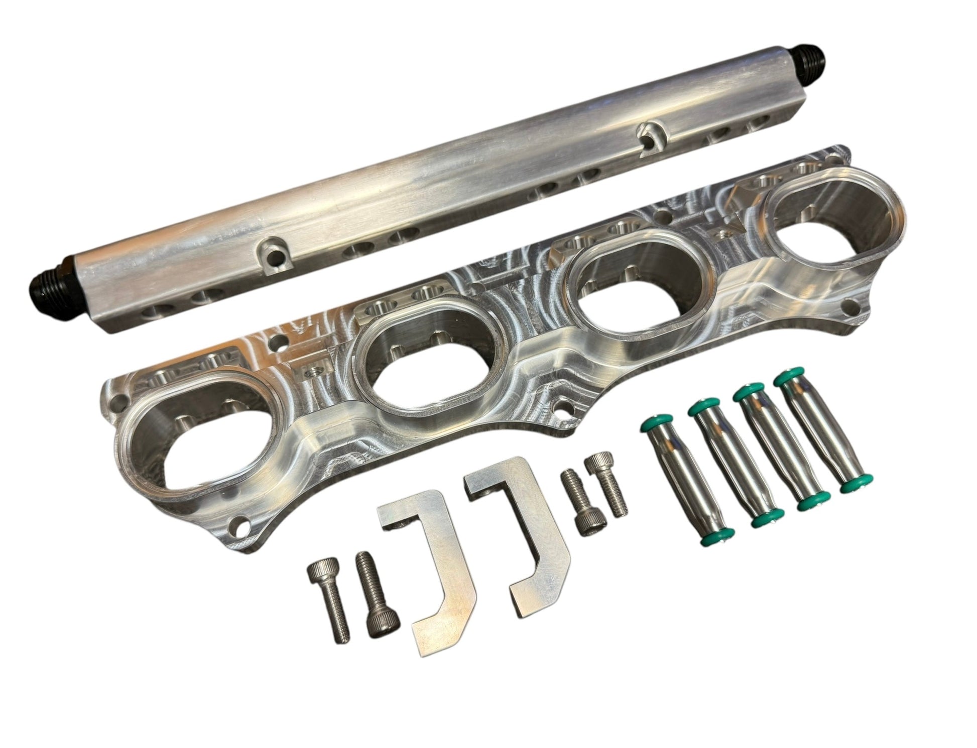 JackSpania Racing billet intake manifold adapter flange for B16, B18, K20, K24 engines with 4 or 8 injector ports, DIY upgrade part.
