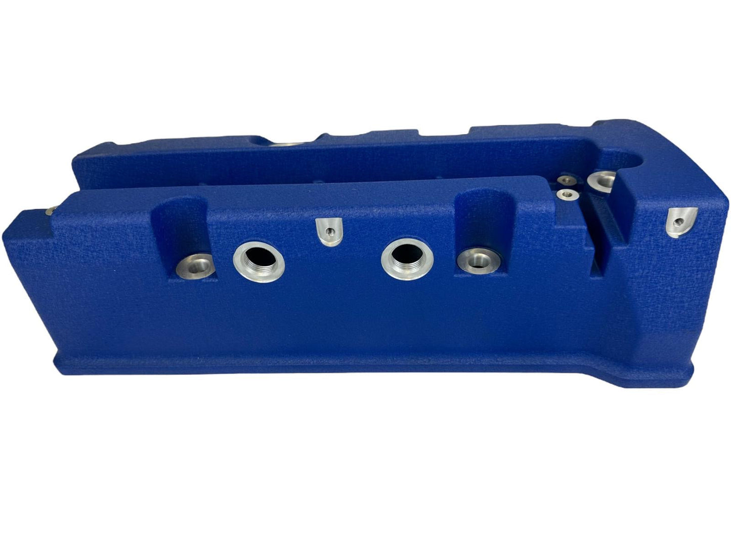 Cast aluminum K Series vented valve cover baffle for Honda Acura K20 K24 engines, featuring AN10 fittings and robust construction.