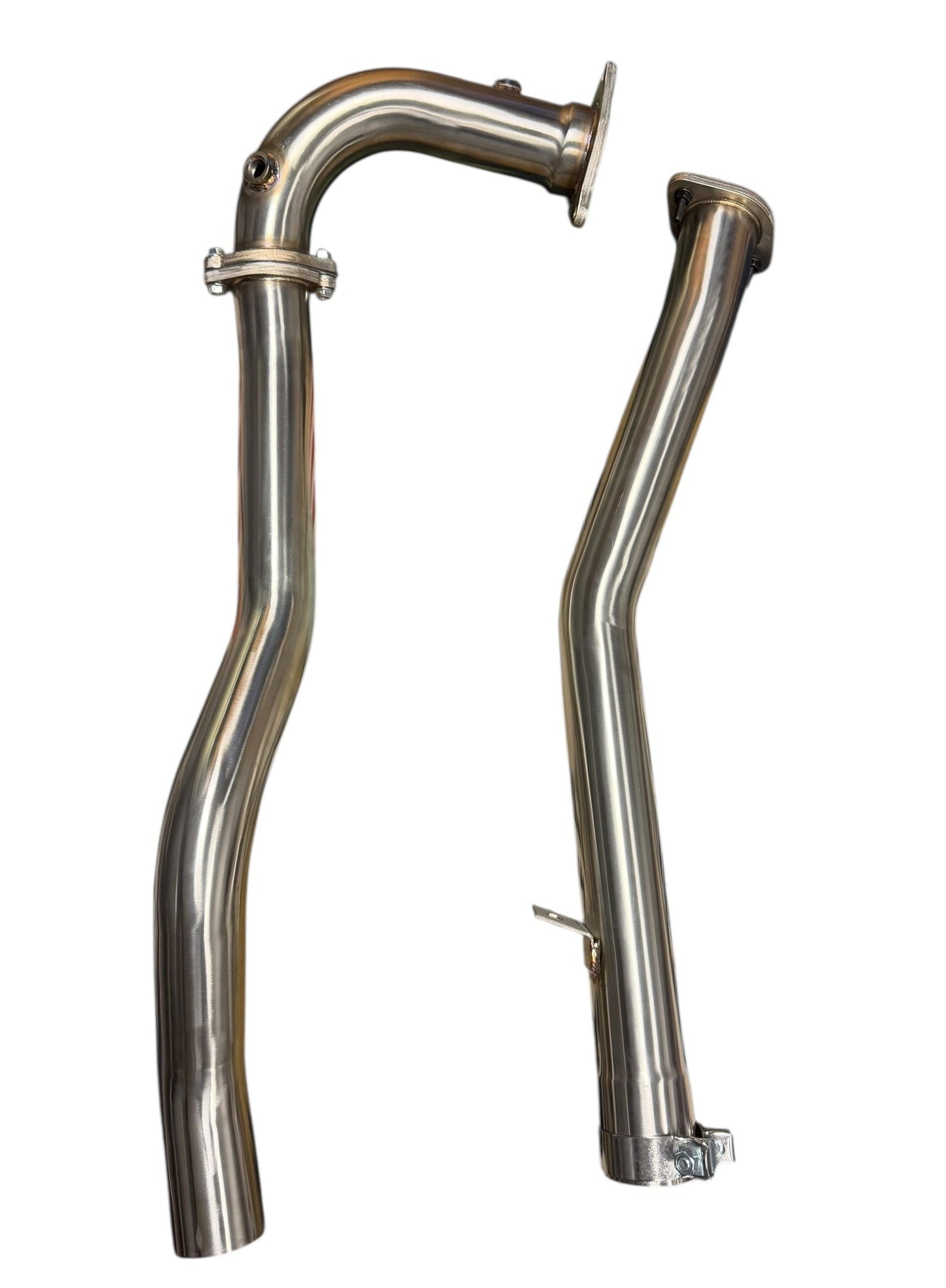 JackSpania Racing high flow catless J-pipe downpipe for 2022+ Subaru WRX VB, exhaust parts designed for improved performance.