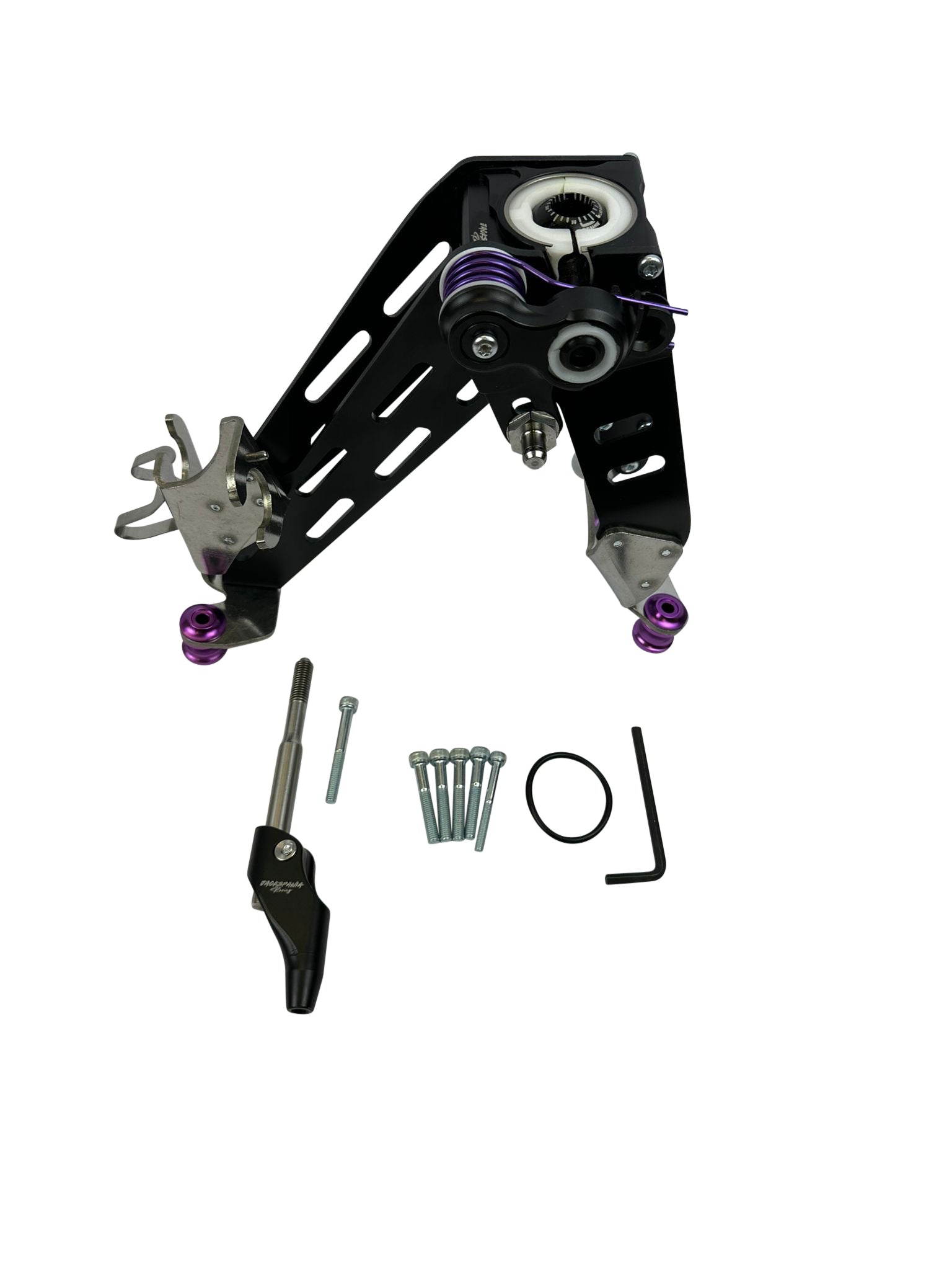JackSpania Racing adjustable race short shifter for Honda Civic Type R 10th gen, 2017-2021, with sleek metal finish and shift knob.