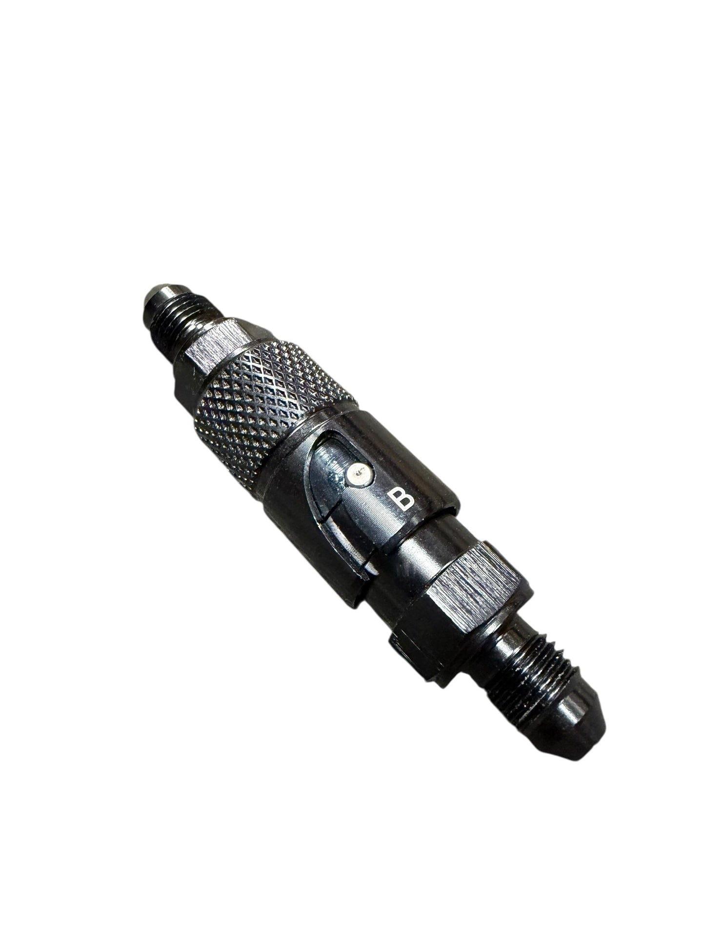 JackSpania Racing 3AN dry break quick release adapter for clutch and brake connector fitting, shown in a close-up view inside.