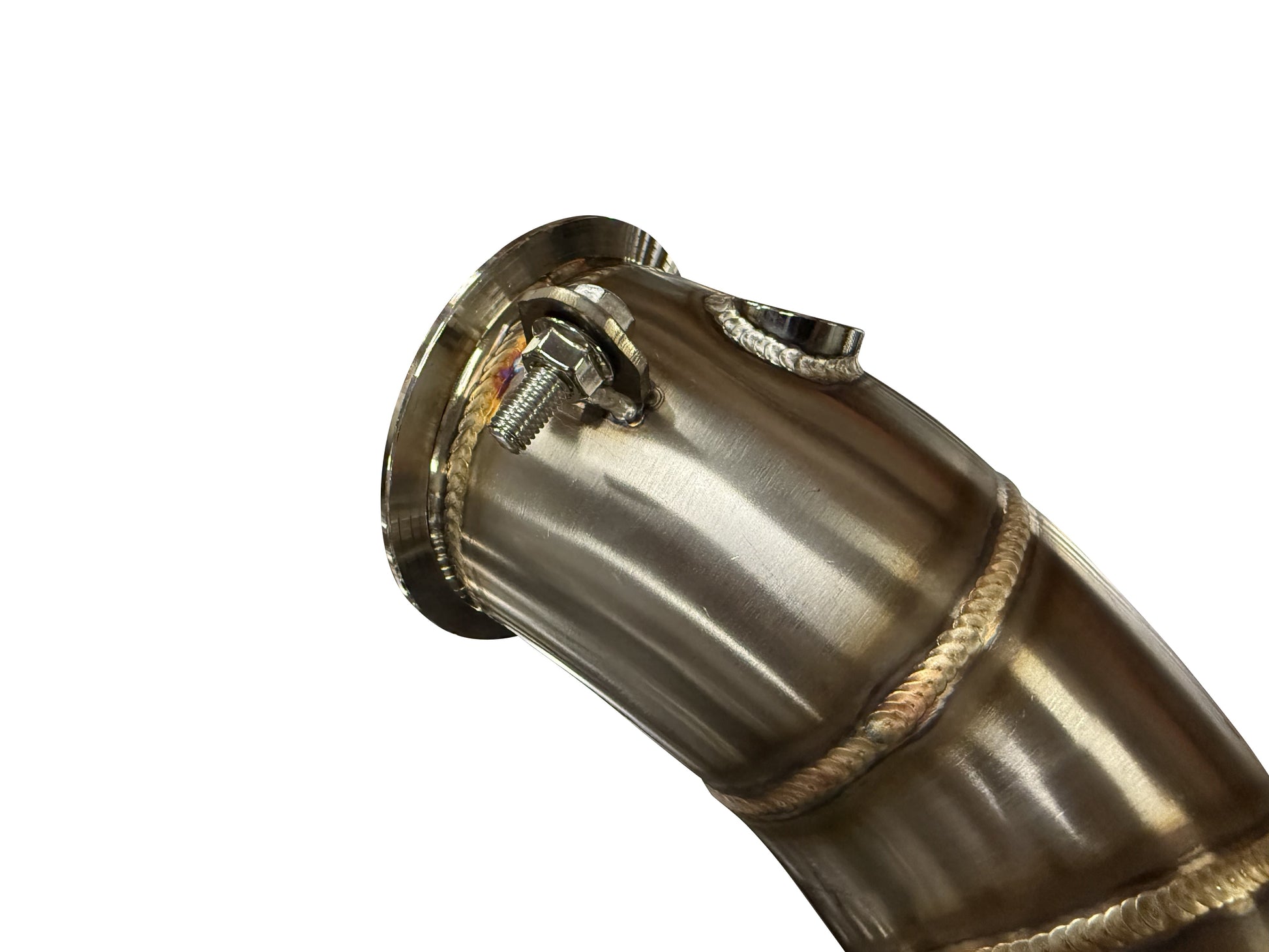 BMW F90 M5, M8 engine parts by JackSpania Racing including downpipe and midpipe for S63M, S63R, S63 4.4L engine.