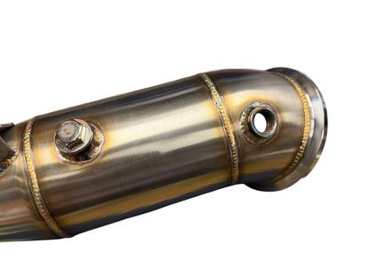 BMW G30 G32 B58 F30 F32 340I 140I 240I 440I 540I 640I 740I exhaust downpipe by JackSpania Racing, featuring high-performance cat delete.