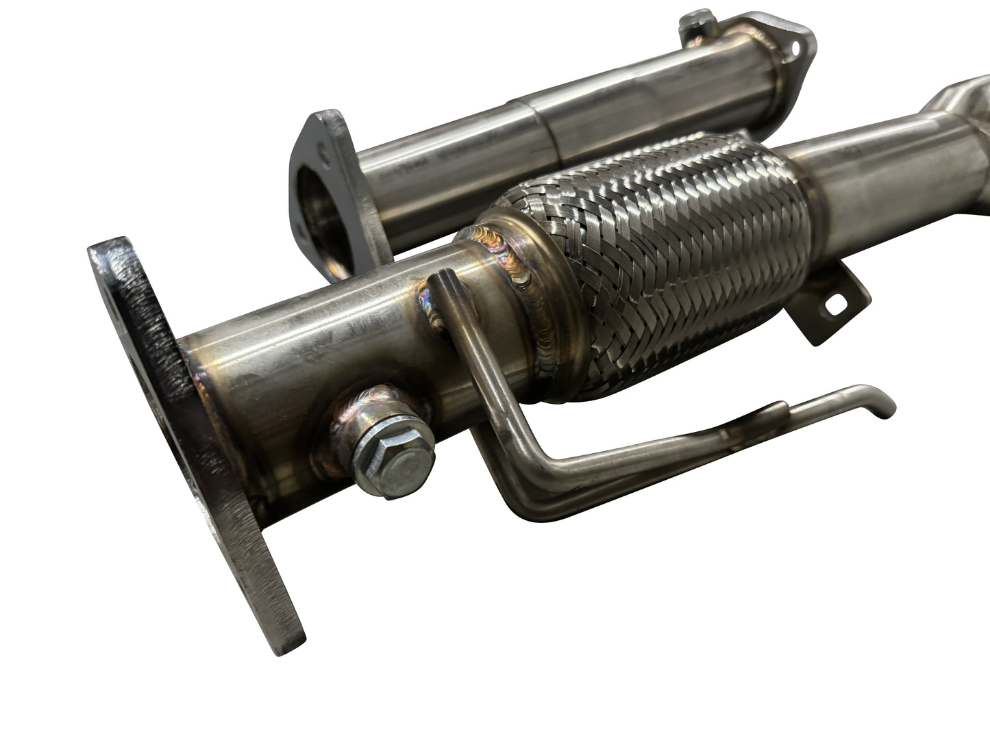 JackSpania Racing 97-01 Honda Prelude BB6 2.5-inch header for H22A4 H22A H22 exhaust system, metal construction with flange connections.