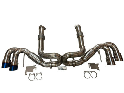JackSpania Racing exhaust pipe for Chevrolet Corvette C8 2020+ 6.2L V8, 3-inch muffler pipe and catback exhaust system.