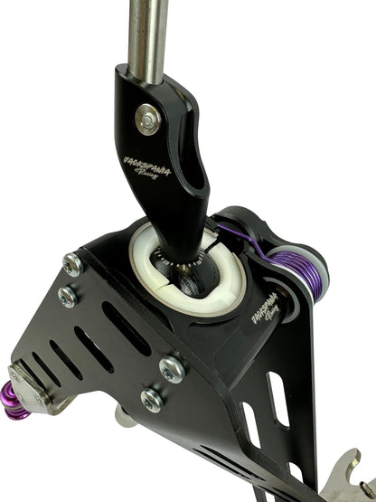 Fully adjustable race short shifter for Honda Civic Type R FK8 by JackSpania Racing, showing the sleek metal shift lever.
