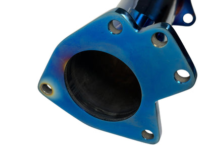 2020+ Chevrolet Corvette C8 high flow sport cats catalytic converter downpipes by JackSpania Racing, 3-inch exhaust parts with polished finish.