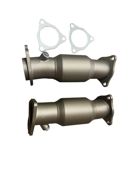 JackSpania Racing 2020+ C8 Chevrolet Corvette high flow sport cats catalytic converter downpipes, 3-inch exhaust parts, with polished finish.