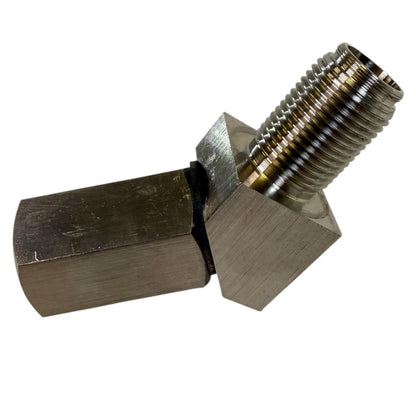 JackSpania Racing O2 Sensor Spacer for CEL fix, P0420, P0430, P0042, 45-degree exhaust part with metal construction.