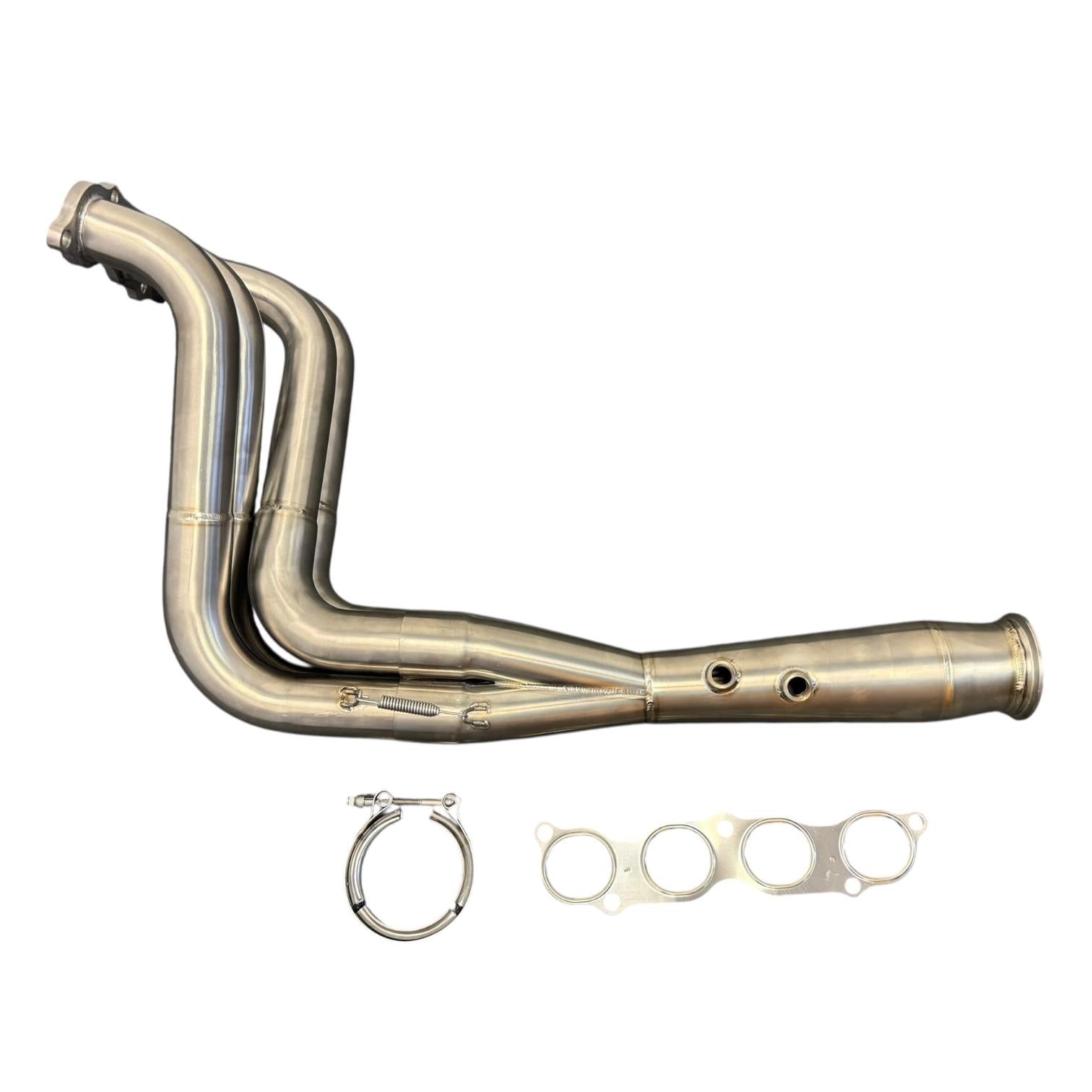 Titanium K Series K20 K24 Megaphone Exhaust Pipe by Jack Spania Racing, 3-inch 4-1 Tri-Y design for EK and EG Honda models