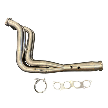 Titanium K Series K20 K24 Megaphone Exhaust Pipe by Jack Spania Racing, 3-inch 4-1 Tri-Y design for EK and EG Honda models
