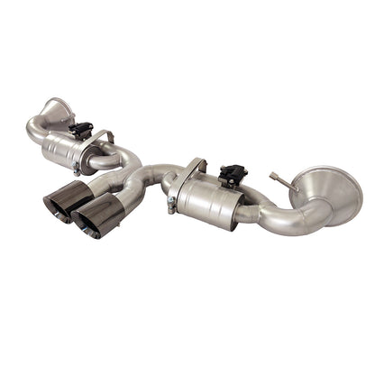 JackSpania Racing Porsche 911 GT3 GT3RS catback exhaust system with headers, featuring valved performance upgrade for 991 and 992 models.