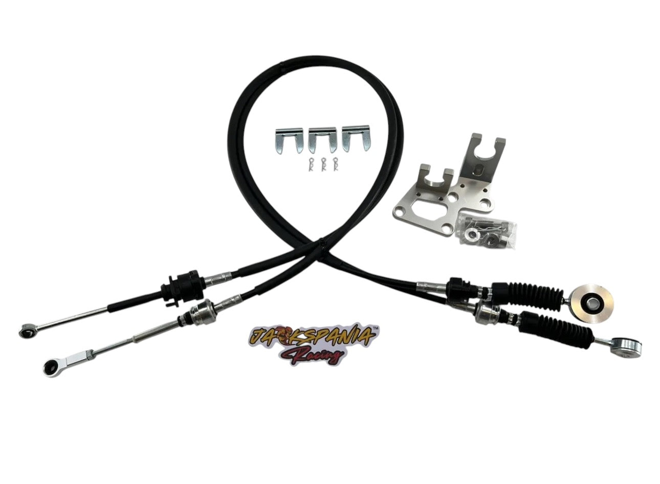 JackSpania Racing RSX shifter cables and linkage for K20, K24, and K-series K-Swap engines, OEM-style transmission parts.