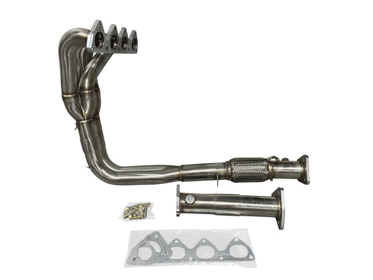JackSpania Racing 97-01 Honda Prelude BB6 2.5-inch exhaust header with H22A engine for improved performance and fitment.