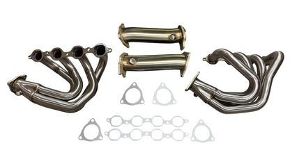 JackSpania Racing C8 Corvette 1 7/8" headers for 6.2L LT2 engine, exhaust parts for 2020-2025+ models, shiny metal finish