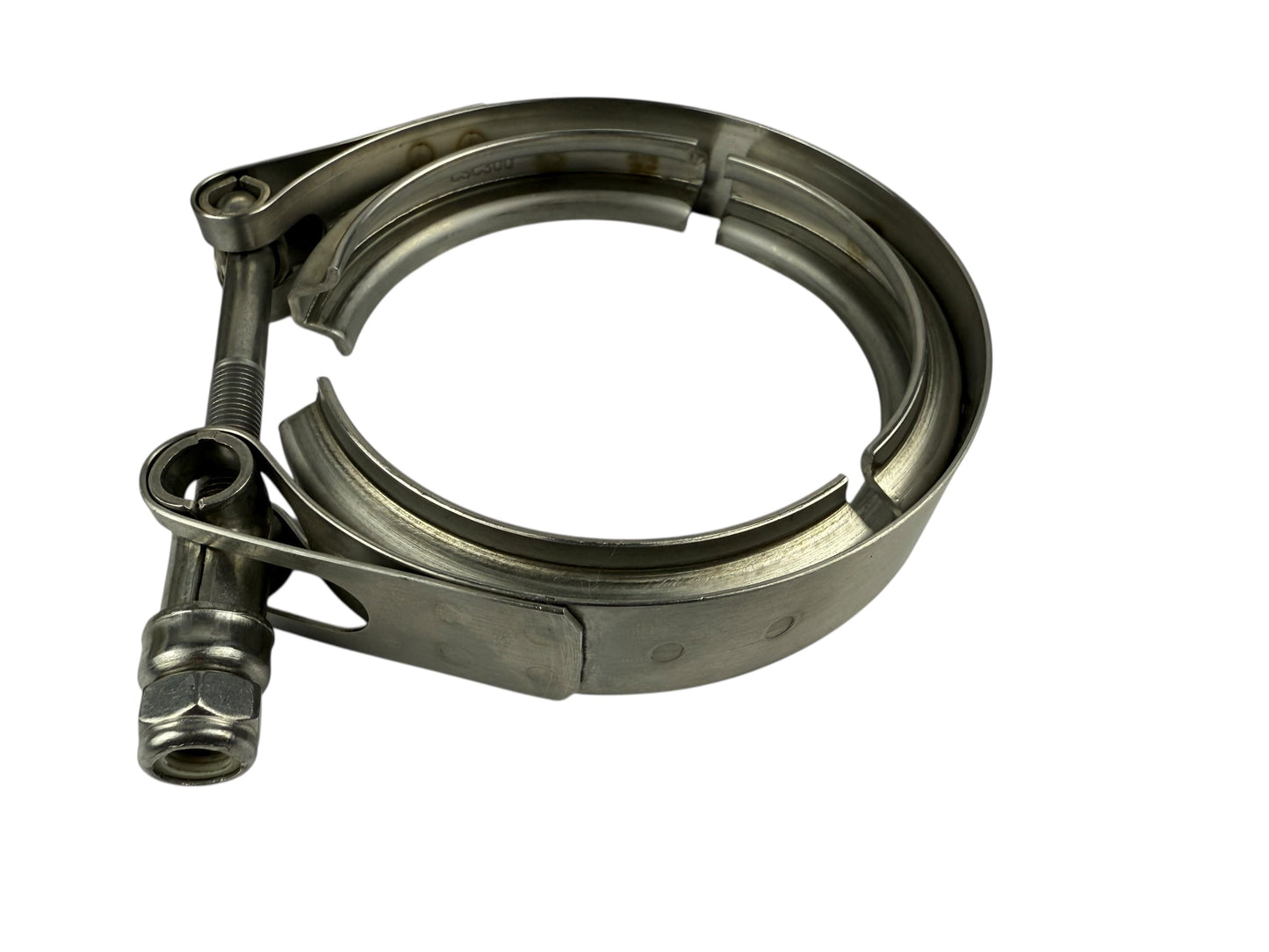 JackSpania Racing 3-inch downpipe with V-band turbo flange and O2 bung, designed for Garrett, Holset, Borgwarner exhaust systems.